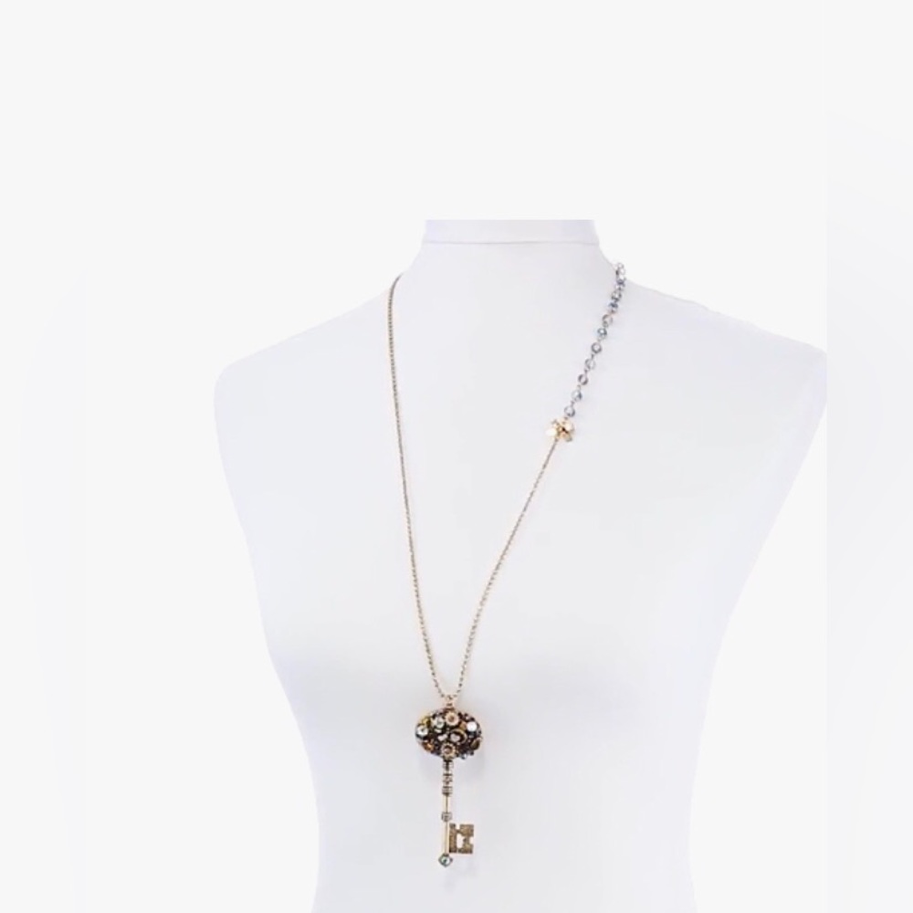 Betsey Johnson‎ Woven Cluster Key Long Pendant Necklace, 31'' new - Picture 5 of 13